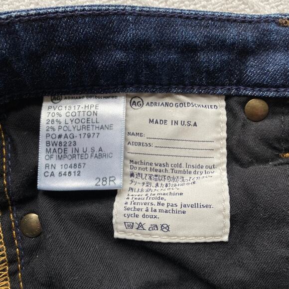 AG Adriano Goldschmied The Ballad Slim‎ Bootcut Jeans Dark Wash Raw Hem Size 28R - Picture 7 of 8